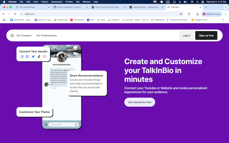 TalkInBio - AI Chatbot Platform image 1 of 7